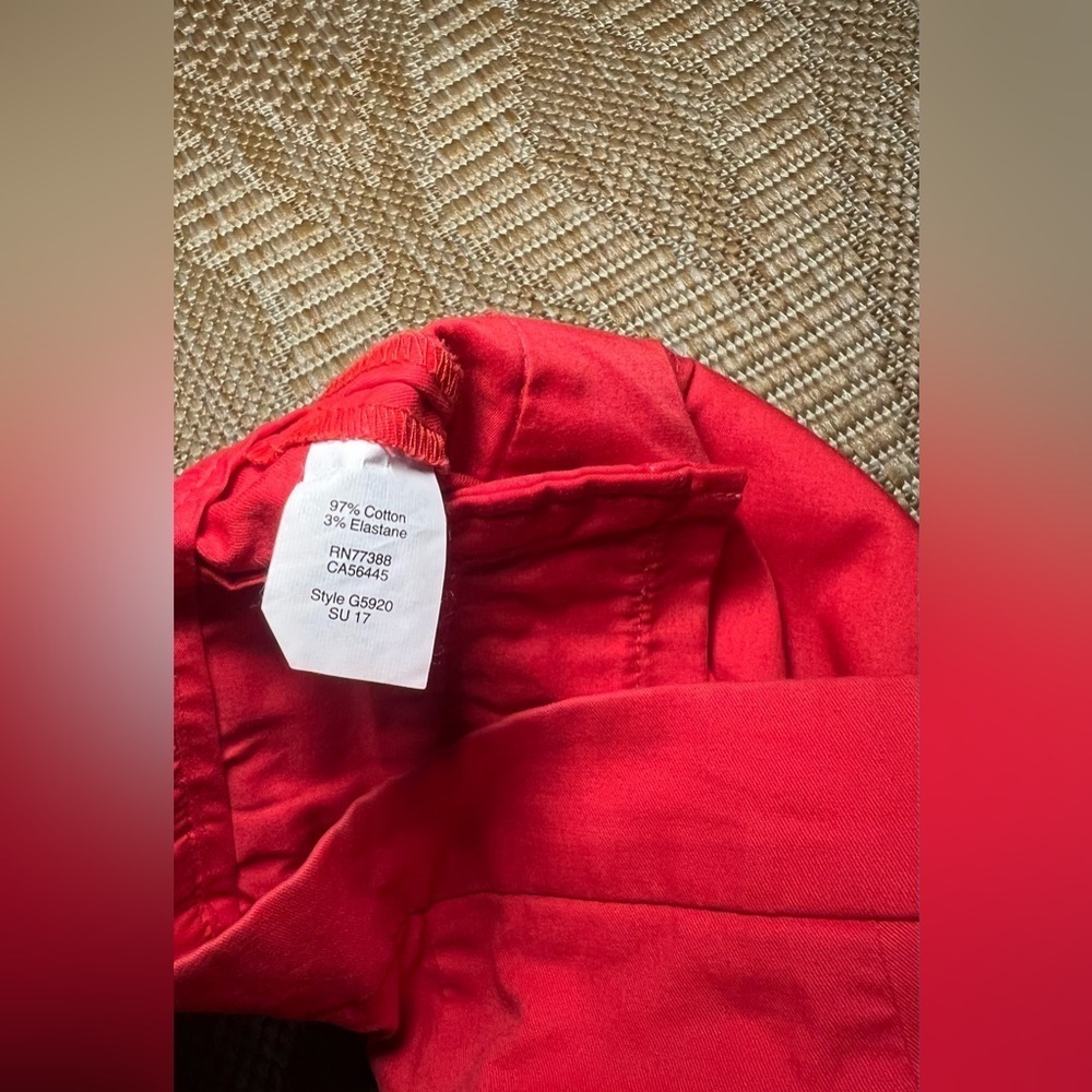 J. Crew Women's Bright Red Stretch Dress Capri Pants,Size 00 - Picture 10 of 10